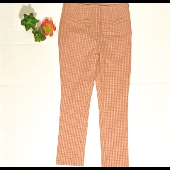 Anthropologie Essential Slim Plaid Stretch Pants - Picture 3 of 7
